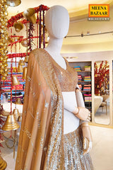 Fawn Georgette Sequins Embroidered Lehenga