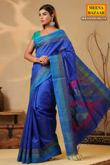 Blue Silk Weaving Saree Elegant Festive & Wedding Wear