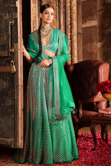 Rama Green Sequins Embroidered Georgette Lehenga