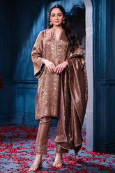 Copper Kanjivaram Tissue Suit Set with Matching Dupatta Festive Wear