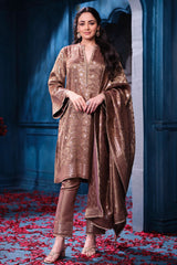Copper Kanjivaram Tissue Suit Set with Matching Dupatta Festive Wear