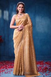Mustard Tissue Saree Elegant Festive & Party Wear