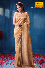 Mustard Tissue Saree Elegant Festive & Party Wear