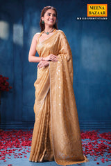 Mustard Tissue Saree Elegant Festive & Party Wear