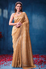 Mustard Tissue Saree Elegant Festive & Party Wear