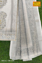 Elegant Grey Printed Summer Kurta Set with Dupatta