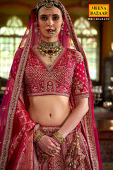 Rani Silk Zari and Sequin Embroidered Lehenga – Elegant Wedding Wear