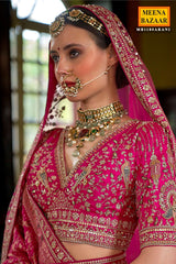 Rani Silk Zari and Sequin Embroidered Lehenga – Luxurious Bridal Wear