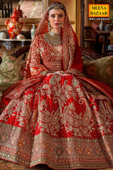 Red Silk Zari and Sequin Embroidered Lehenga – Regal Bridal & Festive Ensemble