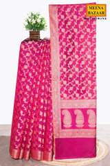 Wine Cotton Saree with Jal Weaving