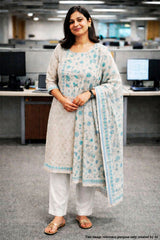 Elegant Rama Cotton Unstitched Suit with Embroidered Detailing