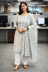 Elegant Rama Cotton Unstitched Suit with Embroidered Detailing