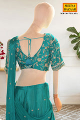 Rama Saree with Designer Blouse