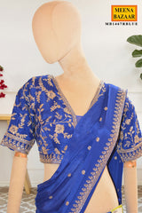 Royal Blue Embellished Saree
