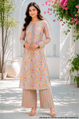Mustard Cotton Embroidered Unstitched Suit