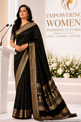 Black Georgette Saree with Elegant Weaving Work
