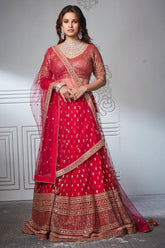 Rani-pink Zari and Sequin Lehenga