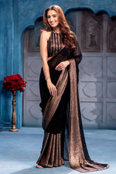 Black Sequin Embroidered Georgette Saree
