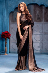 Black Sequin Embroidered Georgette Saree