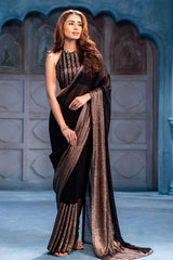 Black Sequin Embroidered Georgette Saree