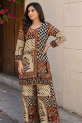 Multi Printed Crepe Kurti