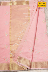 Pink Cotton Resham Butta Saree