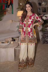Tussar Crepe Embroidered Kurti