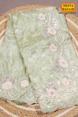 Pista Resham Jaal Tissue Saree