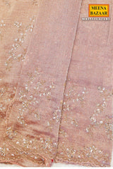 Gajari Tissue Sequined Jal Saree