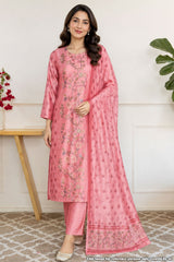Gajari Chanderi Suit with Neck Embroidery