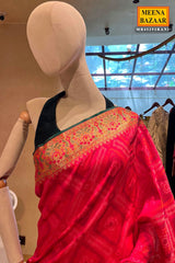 Rani Silk Saree with Elegant Weaving Design