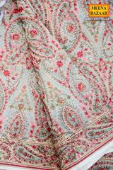 Tortilla Brown Georgette Colorful Thread Embroidered Saree