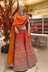 Radiant Rust Embroidered Lehenga