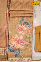 Brown Floral Printed Suit Set