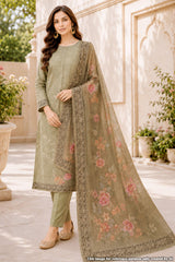 Mehandi Floral Printed Suit Set