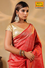 Red Silk Weaving Saree Elegant Festive & Wedding Wear