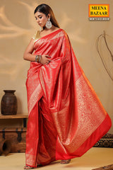 Red Silk Weaving Saree Elegant Festive & Wedding Wear