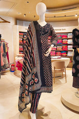 Midnight Black Print Suit Set