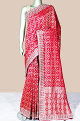 Royal Rani Khaddi Saree with Elegant Embroidered Detailing