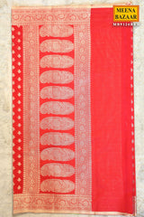 Red Organza Weaving Saree