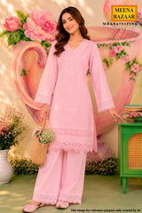 Pink Cotton Embroidered Co-Ord Set