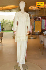 Tussar Cotton Embroidered Co-Ord Set
