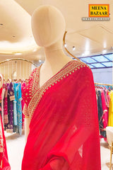 Maroon Festive Luxe Embroidered Saree