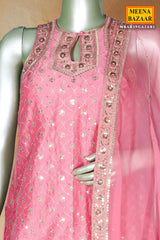Gajari Embroidered Georgette Gharara Suit Set