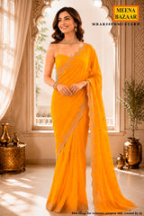 Mustard Embellished Saree