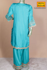 Rama Silk Ready made Suit with Elegant Embroidery