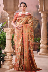Rust Silk Weaving Saree Elegant Traditional & Festive Wear