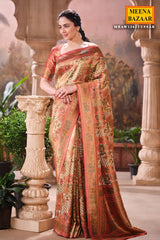 Rust Silk Weaving Saree Elegant Traditional & Festive Wear