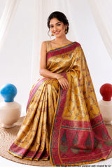 Mustard Silk Weaving Saree Elegant Traditional Silk Saree