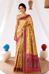Mustard Silk Weaving Saree Elegant Traditional Silk Saree
